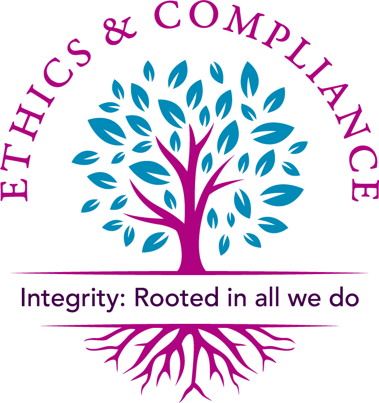 Eisai Ethics and Compliance logo with text below saying integrity: rooted in all we do