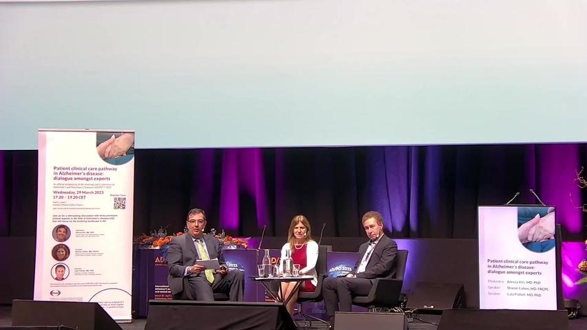 Video thumbnail of medical professionals conversing during a panel session at the 17th International Conference on Alzheimer's & Parkinson's Diseases. 